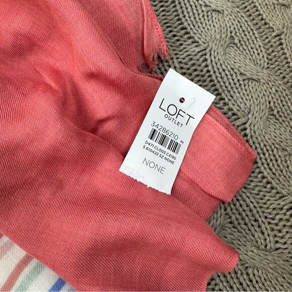 LOFT Pink and Multicolor Scarf - Picture 2 of 5